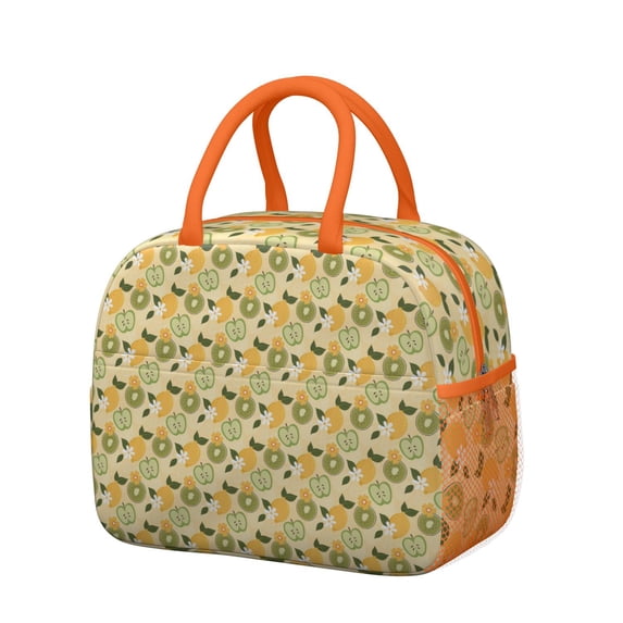 Lunch Bag Lunch Box for Women Reusable Insulated Lunch Bags,Water-Resistant Lemon Print Cooler Lunch Tote Bag, Large Capacity for Work Travel Picnic