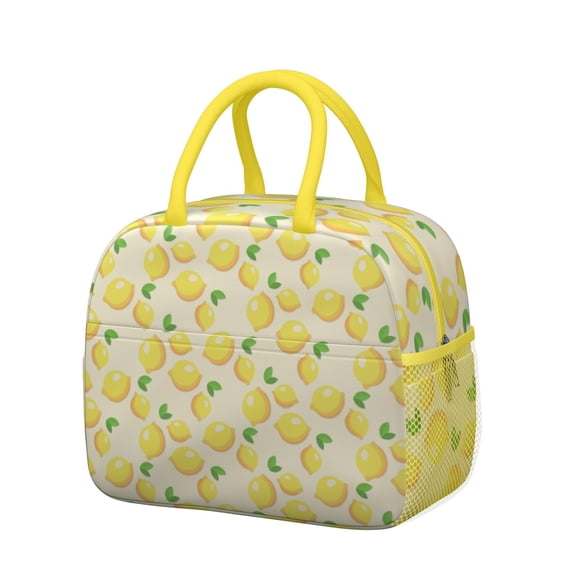 Lunch Bag Lunch Box for Women Reusable Insulated Lunch Bags,Water-Resistant Lemons Cooler Lunch Tote Bag, Large Capacity for Work Travel Picnic