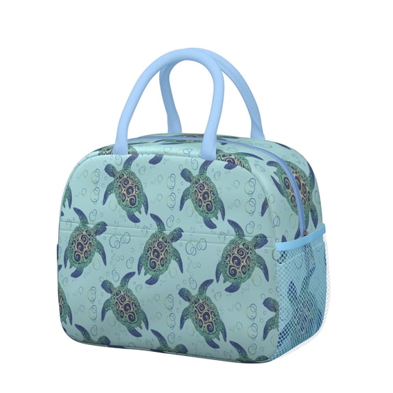 Lunch Bag Lunch Box for Women Reusable Insulated Lunch Bags,Water-Resistant Sea Turtle Cooler Lunch Tote Bag, Large Capacity for Work Travel Picnic