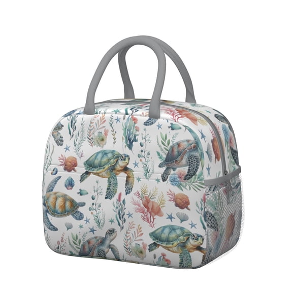 Lunch Bag Lunch Box for Women Reusable Insulated Lunch Bags,Water-Resistant Sea Turtle Cooler Lunch Tote Bag, Large Capacity for Work Travel Picnic
