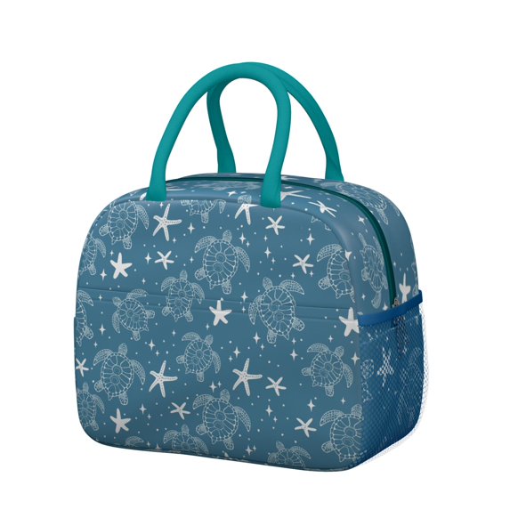 Lunch Bag Lunch Box for Women Reusable Insulated Lunch Bags,Water-Resistant Sea Turtle Cooler Lunch Tote Bag, Large Capacity for Work Travel Picnic