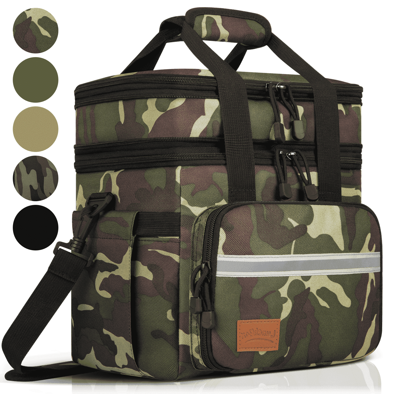 Lrmuco Expandable Insulated Lunch Bag - Large Double Deck Cooler With Shoulder Strap, For Work & Outdoors