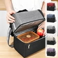 thumbnail image 1 of Lunch Bag Oxford Cloth Dual Compartment Insulated Thermal Cooler Tote with Adjustable Shoulder Strap Front Pocket for Office Picnic Navy by Xuniizn, 1 of 7