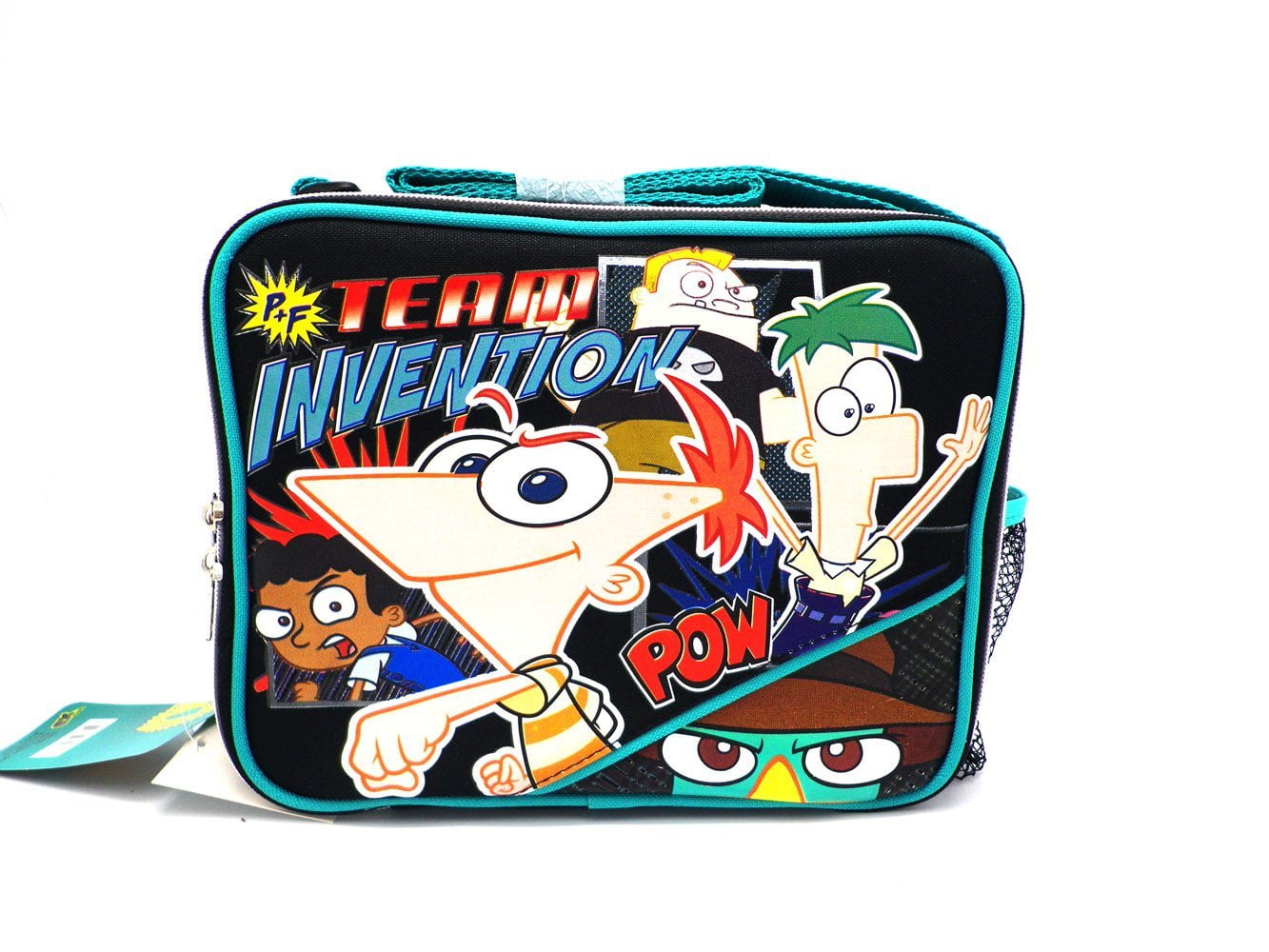 Lunch Bag Phineas and Ferb Black Pow Kit Case New 620363