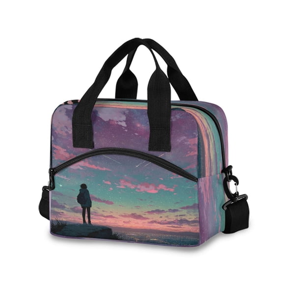 Lunch Bag Portable Crossbody Meal Bag Cooler Bag Insulated Lunch Bag Food Bag Handheld & Crossbody Design Anime Bioluminescent Person