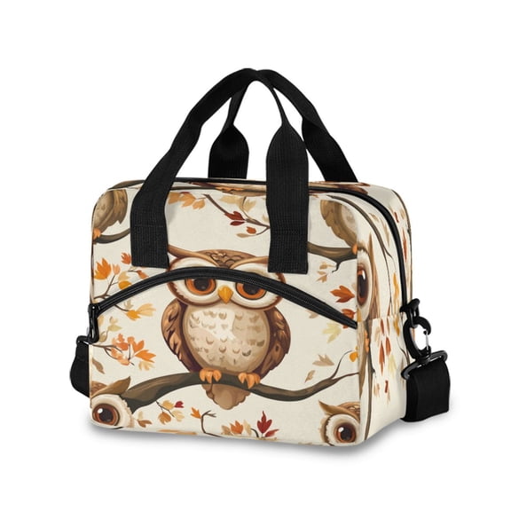 Lunch Bag Portable Crossbody Meal Bag Cooler Bag Insulated Lunch Bag Food Bag Handheld & Crossbody Design Big-eyed Owl