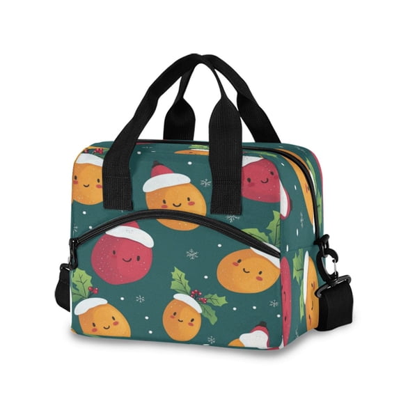 Lunch Bag Portable Crossbody Meal Bag Cooler Bag Insulated Lunch Bag Food Bag Handheld & Crossbody Design Cartoon Cute Christmas Mango