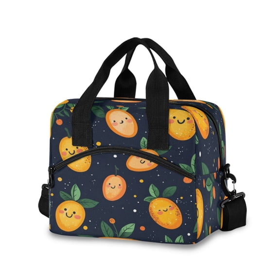 Lunch Bag Portable Crossbody Meal Bag Cooler Bag Insulated Lunch Bag Food Bag Handheld & Crossbody Design Cartoon Cute Mango