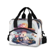 Lunch Bag Portable Crossbody Meal Bag Cooler Bag Insulated Lunch Bag Food Bag Handheld & Crossbody Design Cartoon Mushroom Man