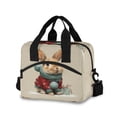 thumbnail image 1 of Lunch Bag Portable Crossbody Meal Bag Cooler Bag Insulated Lunch Bag Food Bag Handheld & Crossbody Design Christmas Rabbit, 1 of 6