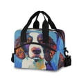 thumbnail image 1 of Lunch Bag Portable Crossbody Meal Bag Cooler Bag Insulated Lunch Bag Food Bag Handheld & Crossbody Design Color Oil Painting Dog, 1 of 6