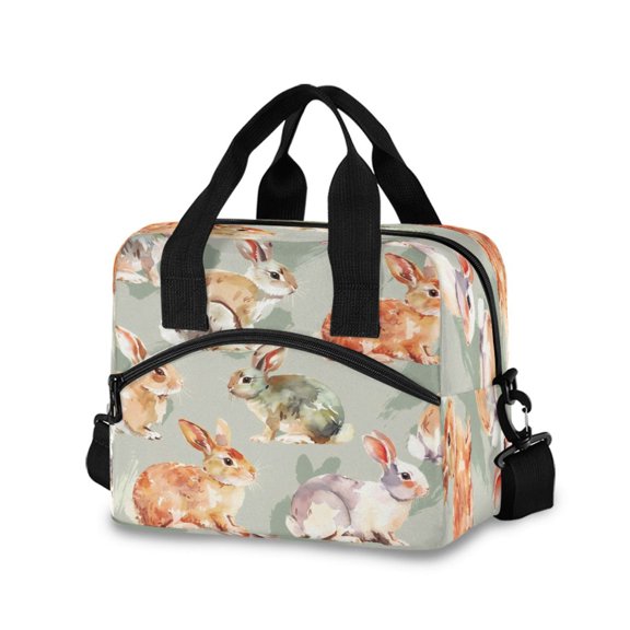 Lunch Bag Portable Crossbody Meal Bag Cooler Bag Insulated Lunch Bag Food Bag Handheld & Crossbody Design Colorful Rabbit
