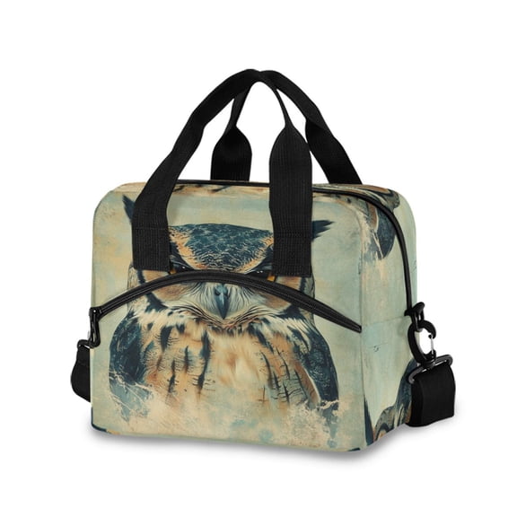 Lunch Bag Portable Crossbody Meal Bag Cooler Bag Insulated Lunch Bag Food Bag Handheld & Crossbody Design Cool Owl