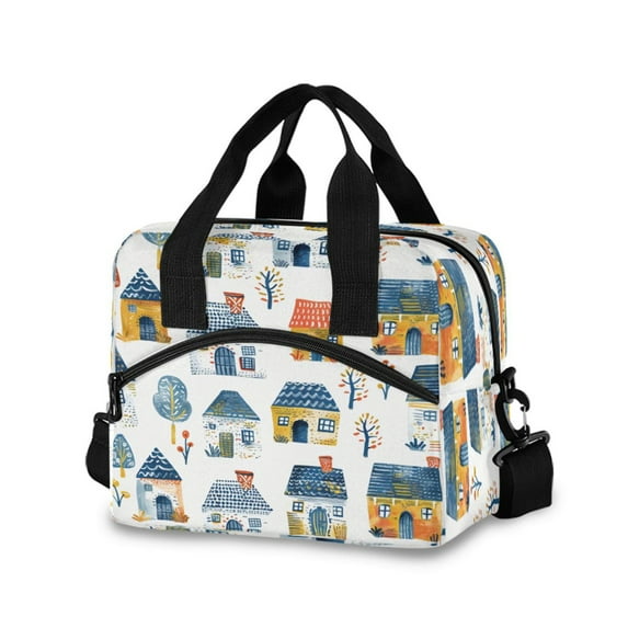 Lunch Bag Portable Crossbody Meal Bag Cooler Bag Insulated Lunch Bag Food Bag Handheld & Crossbody Design Lovely House
