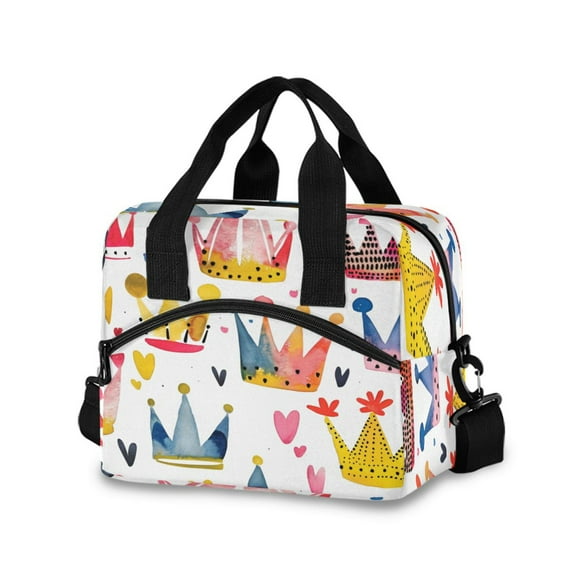 Lunch Bag Portable Crossbody Meal Bag Cooler Bag Insulated Lunch Bag Food Bag Handheld & Crossbody Design Lovely Tiara