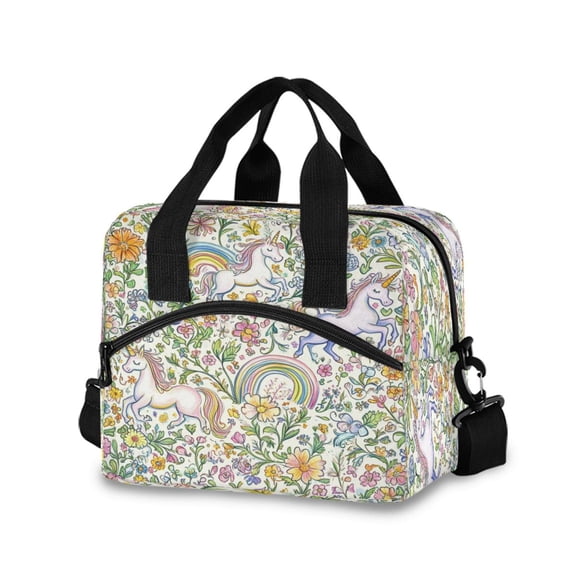 Lunch Bag Portable Crossbody Meal Bag Cooler Bag Insulated Lunch Bag Food Bag Handheld & Crossbody Design Super Beautiful Unicorn