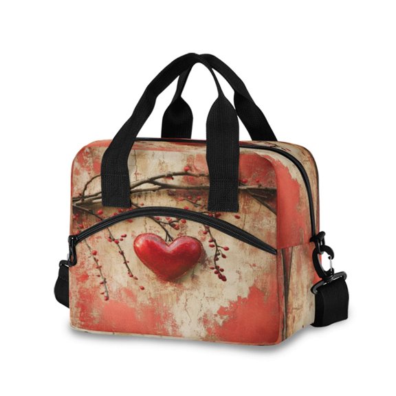 Lunch Bag Portable Crossbody Meal Bag Cooler Bag Insulated Lunch Bag Food Bag Handheld & Crossbody Design Valentine's Day Lovely Love