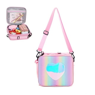 QISIWOLE Flip Sequin Insulated Lunch Bag Durable Thermal Reusable Lunch  Tote Glitter Mermaid Lunch Box for Girls 