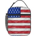 thumbnail image 1 of Lunch Bag Red Blue White American Flag Insulated Lunch Bags For Picnic, Hiking, Beach, Fishing, Travel, 1 of 6