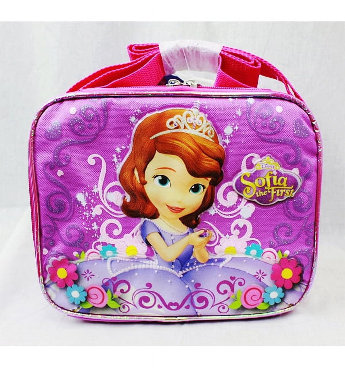 Disney Princess Sofia the First Lunch Box Bag with Flowers, Zipper
