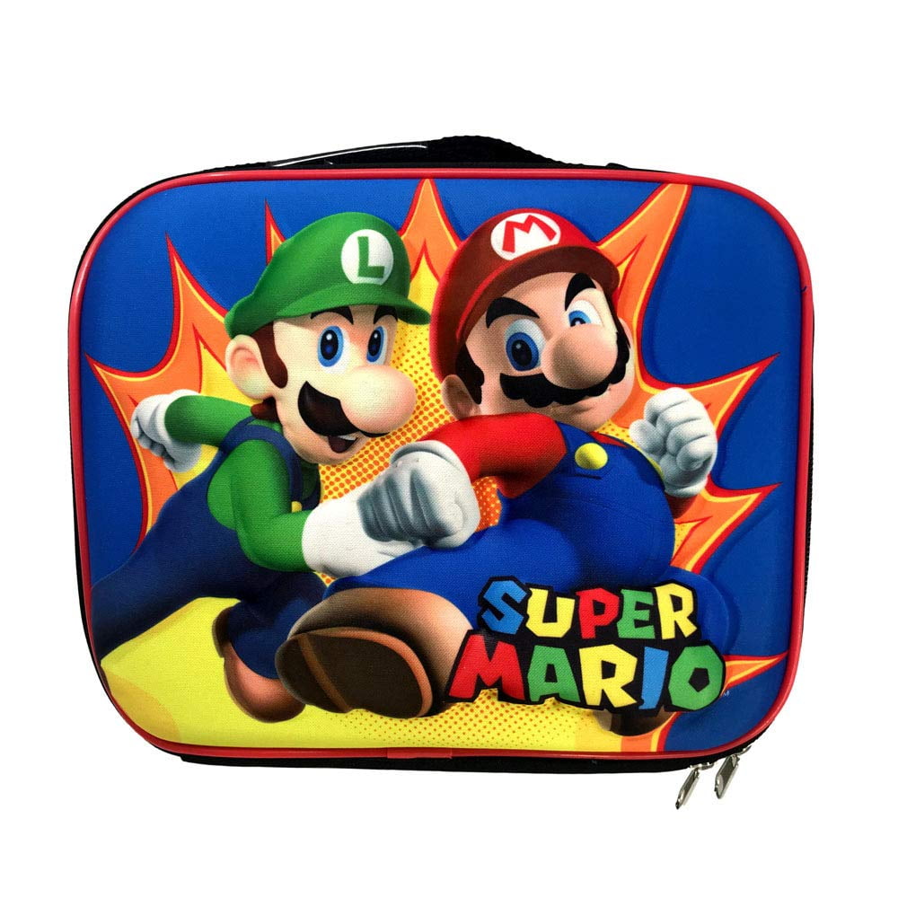 Super Mario Luigi Toad Yoshi Dual Compartment Insulated Lunch Box Lunch Bag  Soft Kit Cooler