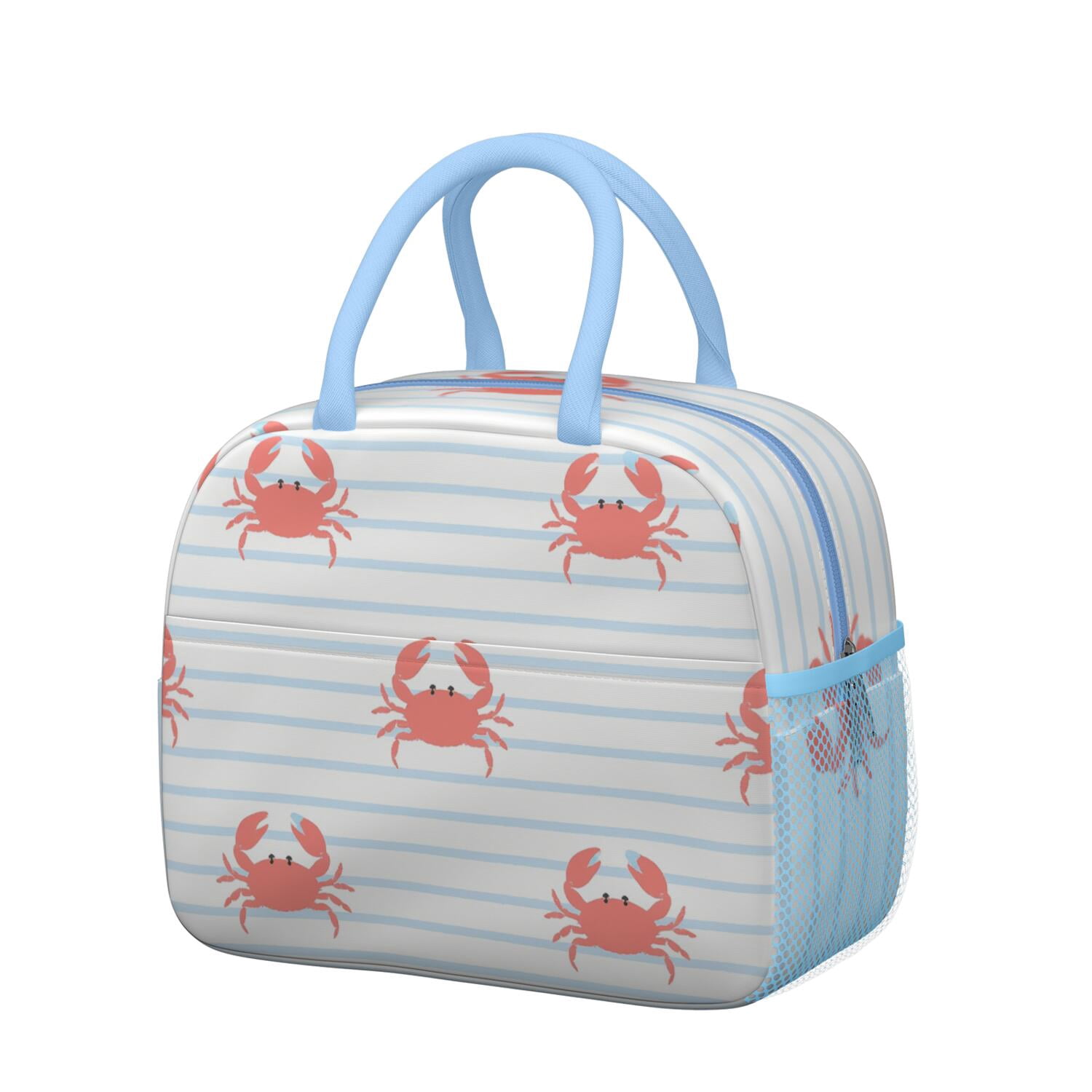 Lunch Bag Women,Cooler Bag for Women Adult Men,Small Leakproof Marine Adorable Crab Lunch Tote Beach Picnic Cooler Tote Bag for Work Office Picnic