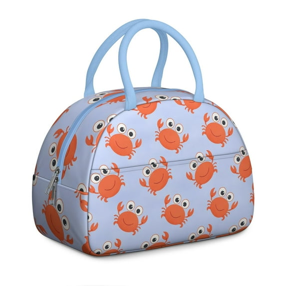 Lunch Bag Women,Cooler Bag for Women Adult Men,Small Leakproof Marine Adorable Crab Lunch Tote Beach Picnic Cooler Tote Bag for Work Office Picnic