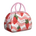 thumbnail image 1 of Lunch Bag Women Insulated Lunch Box Portable Large Cooler Tote for Student/Mother Group with Side Pockets for Work Office Picnic Strawberry, 1 of 7