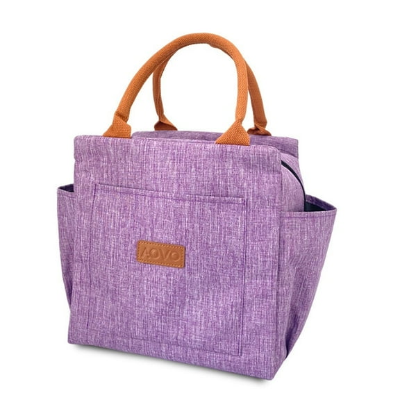 Lunch Bag Women Insulated Lunch Box Reusable Leakproof Large Spacious Cooler Tote for Women Men Adult with Bottle Holder and Side Pockets for Work Office Travel Picnic - Purple