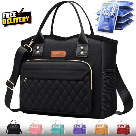 Lunch Bag Women Insulated Lunch Box for Adults Leakproof Large Purse Lunch T...