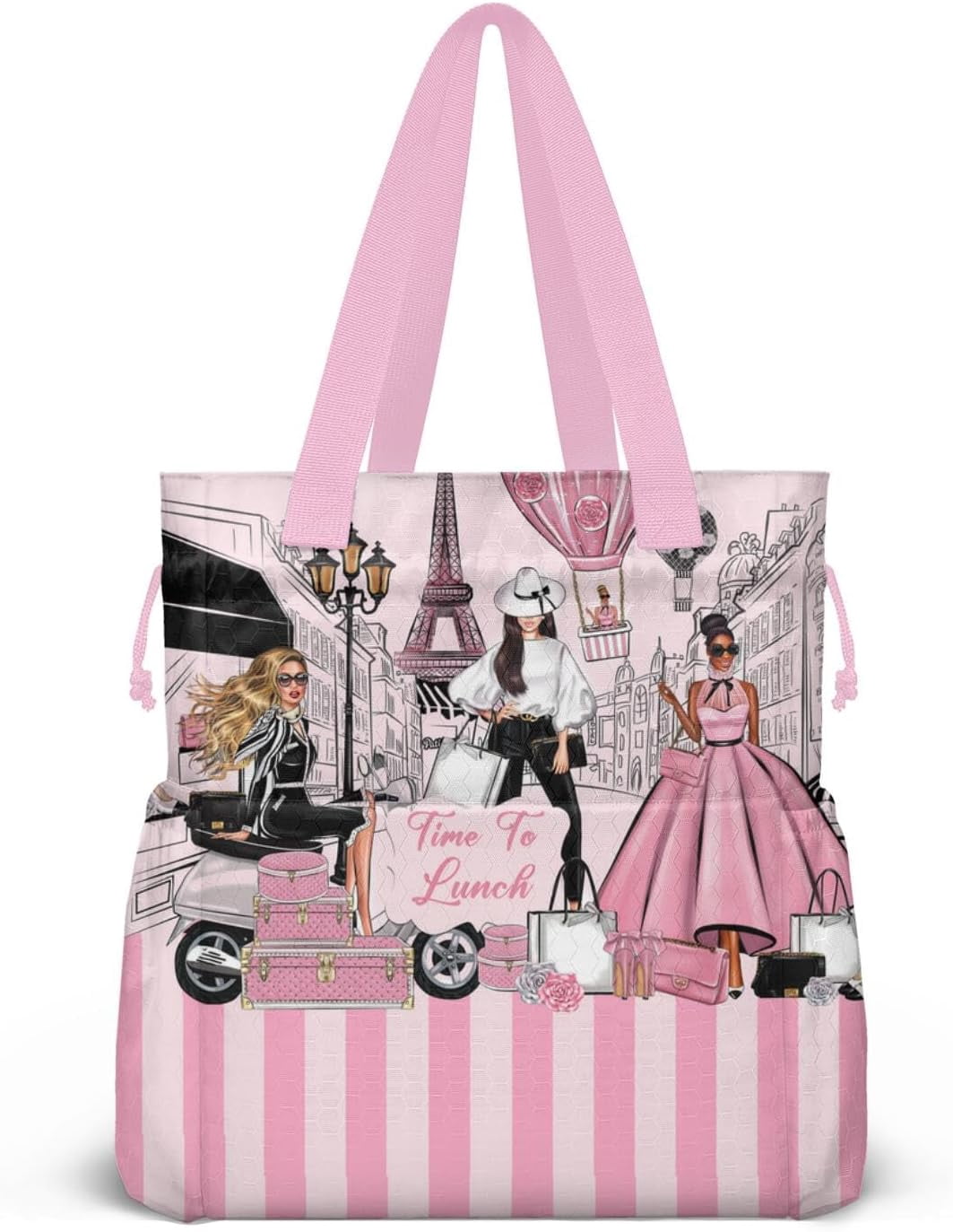 Lunch Bag for Women Insulated Womens Drawstring Lunch Bag for Work, Stain-Resistant Large Lunch Box for Women with Containers, Cinch Closure Cromwell Bag Black Man Reusable Lunch Bag Office