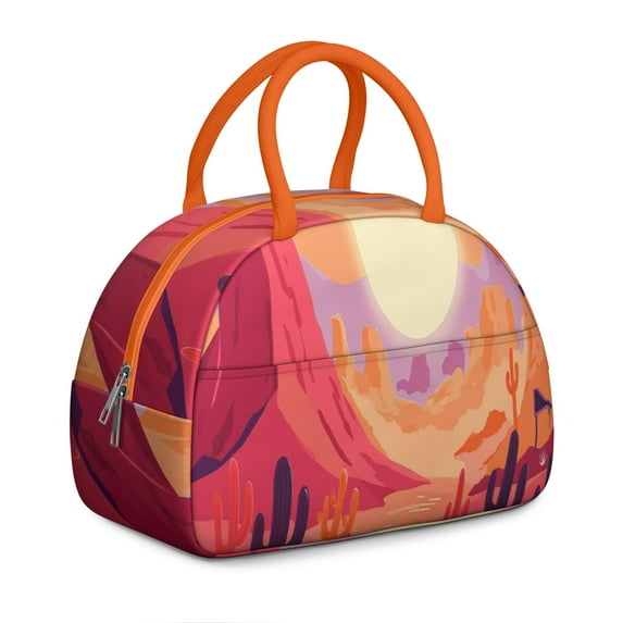 Lunch Bag Women Lunch Bag with Front Pocket Portable Large Cooler Tote for Women Men Adults with Side Pockets for Work Office Picnic Cactus Desert new