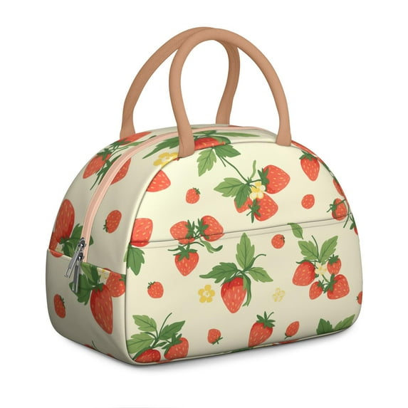 Lunch Bag Women,Lunch Box for Women Adult Men,Small Leakproof Strawberry Fruit Lunch Tote Large Capacity Reusable Insulated Cooler Lunch Container for Work Office Picnic