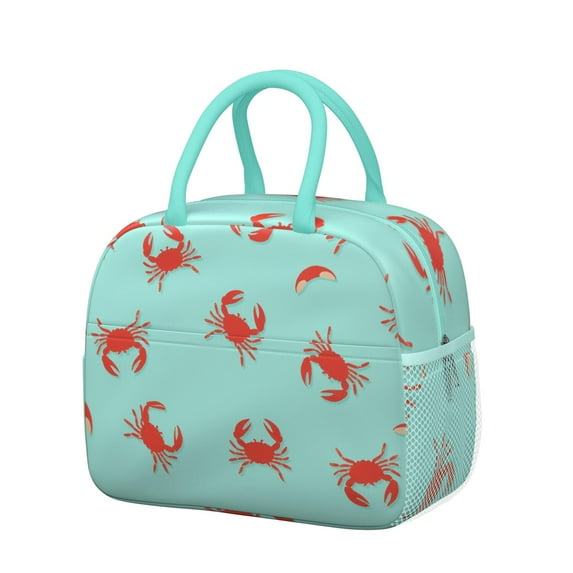 Lunch Bag Women,Lunch Box for Women Adult Men,Small Leakproof Marine Adorable Crab Lunch Tote Beach Picnic Cooler Tote Bag for Work Office Picnic