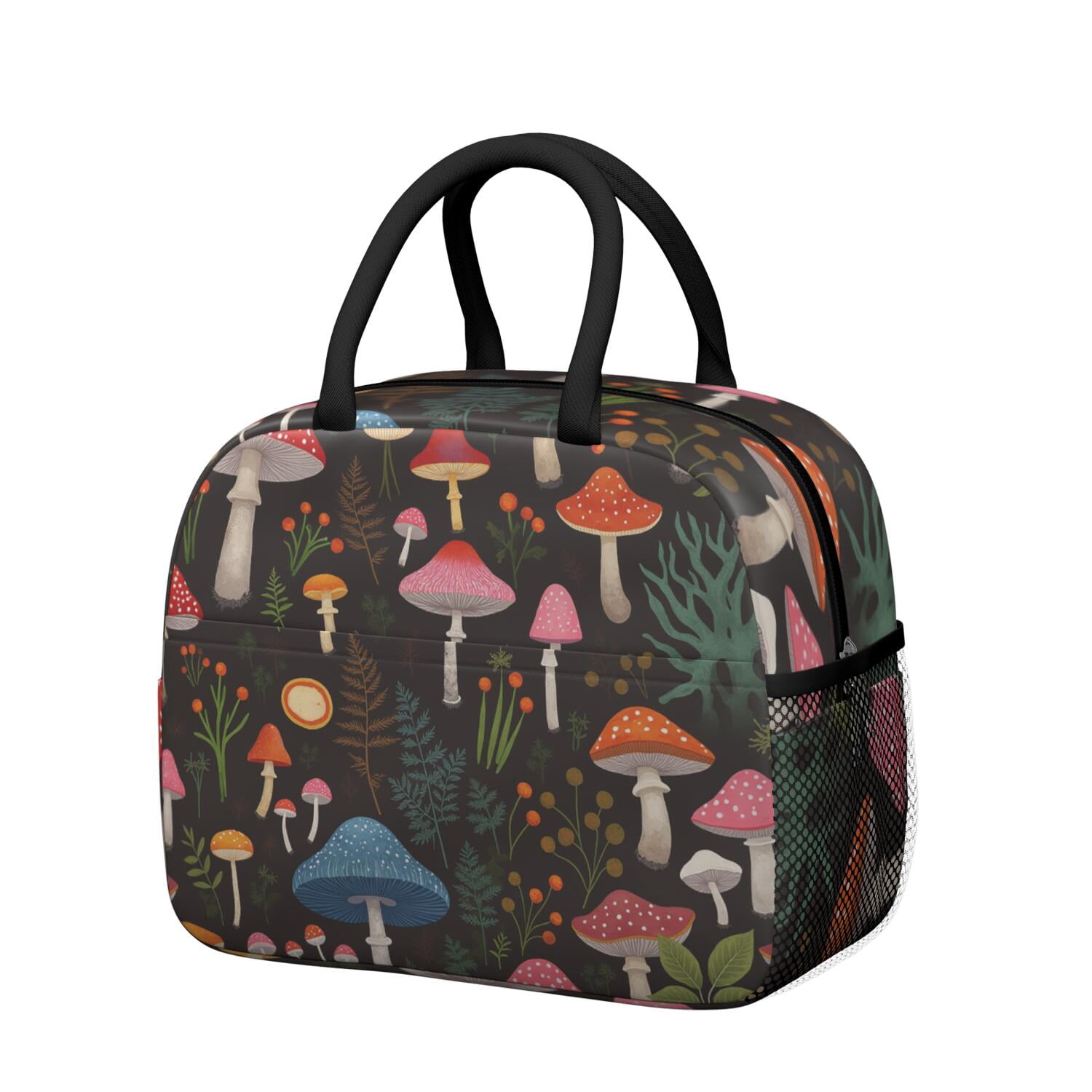 Lunch Bag Women,Lunch Box for Women Adult Men,Small Leakproof Mushroom Lunch Tote Beach Picnic Cooler Tote Bag for Work Office Picnic