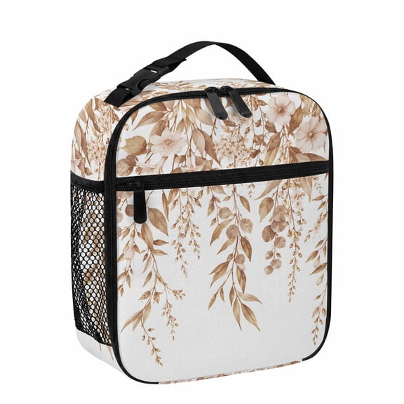 Lunch Bag for Women Men Brown Eucalyptus Branches Lunch Box Portable Leakproof Insulated Lunchbox Reusable Cooler Bags Weeping Willow Vines Lunch Bags for Work Office Outdoor Picnic Travel