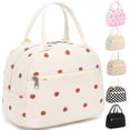 thumbnail image 1 of Lunch Box for Women,Cute Insulated Lunch Bag,Reusable Lunch Box with Large Capacity,Women Lunch Bags for Work Picnic or Travel Gifts-Leakproof,Waterproof,Strawberries+Beige, 1 of 12
