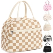 Lunch Box for Women,Cute Insulated Lunch Bag,Reusable Lunch Box with Large Capacity,Women Lunch Bags for Work Picnic or Travel Gifts-Leakproof,Waterproof,Plaid 