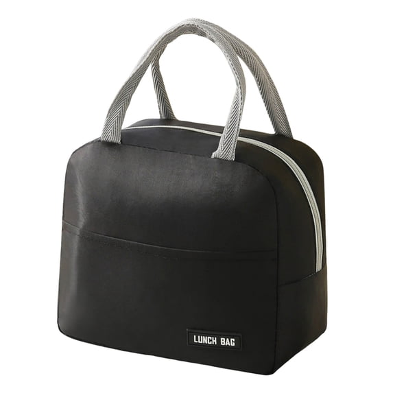 Lunch Bag for Women & Men,Insulated Lunch Box Bag with Zipper and Handle,Reusable Lunch Bag,Small Leakproof Cooler Food Lunch Containers,Portable Lunch Bags for Work, Travel, Outdoor,Black