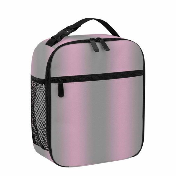 Lunch Bag for Women Men Ombre Grey Pink Lunch Box Portable Leakproof Insulated Lunchbox Reusable Cooler Bags Gradient Color Lunch Bags for Work Office Outdoor Picnic Travel