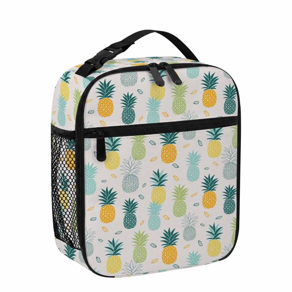Lunch Bag for Women Men Pineapple Lunch Box Portable Leakproof Insulated Lunchbox Reusable Cooler Bags Summer Tropical Fruit Lunch Bags for Work Office Outdoor Picnic Travel