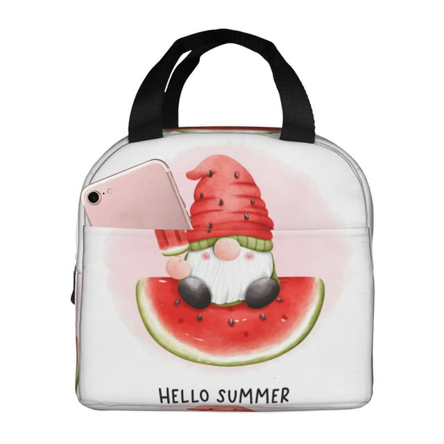 Lunch Bag Women,Watermelon Gnome Insulated Lunch Bag Cooler Bag, Lunch Box Lunch Bag for Women