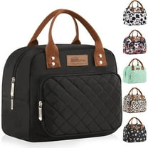 Lunch Bag for Woman Man Adults with Front Pocket Insulated Lunch Tote Lunch Box Container for Work Picnic or Travel(Black)