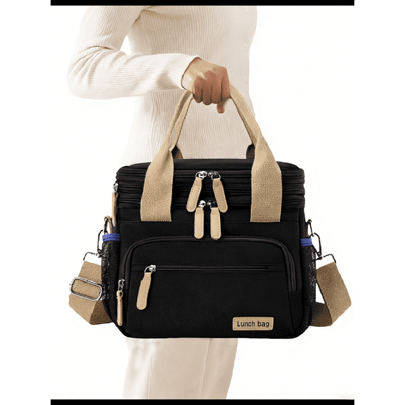 Lunch Bag for Women, Loncheras Para Mujer, Leakproof Insulated Large Lunchbox Dual Compartment Lunch Box Adult For Work Beach Picnic Hiking