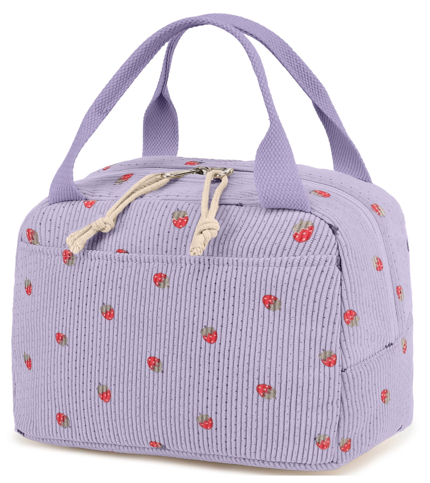 DAKIMOE Lunch Bag for Women Men Cute Corduroy Insulated Lunch Tote Box ...