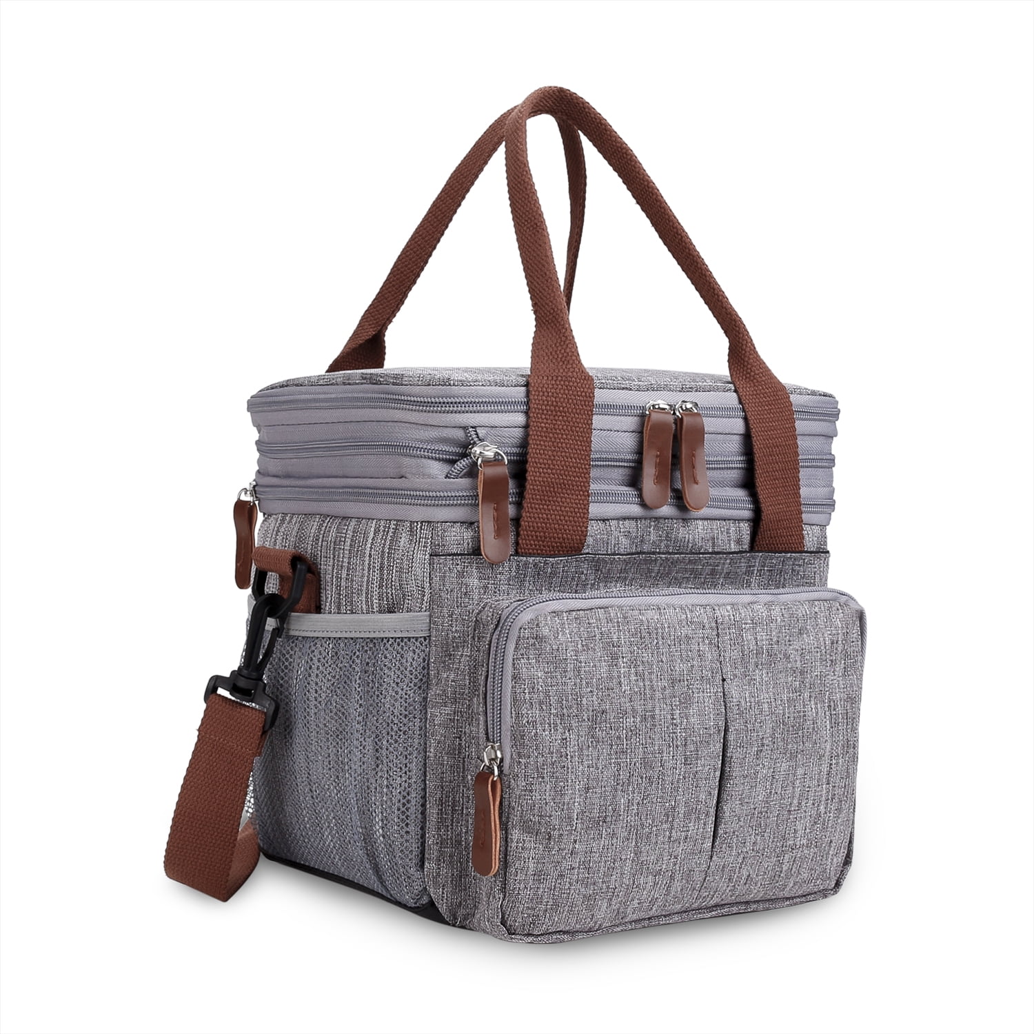Lunch Bag for Women Men Double Deck Expandable Lunch Box,Large Lunch Bags,Leakproof Lunch Box Cooler Bag