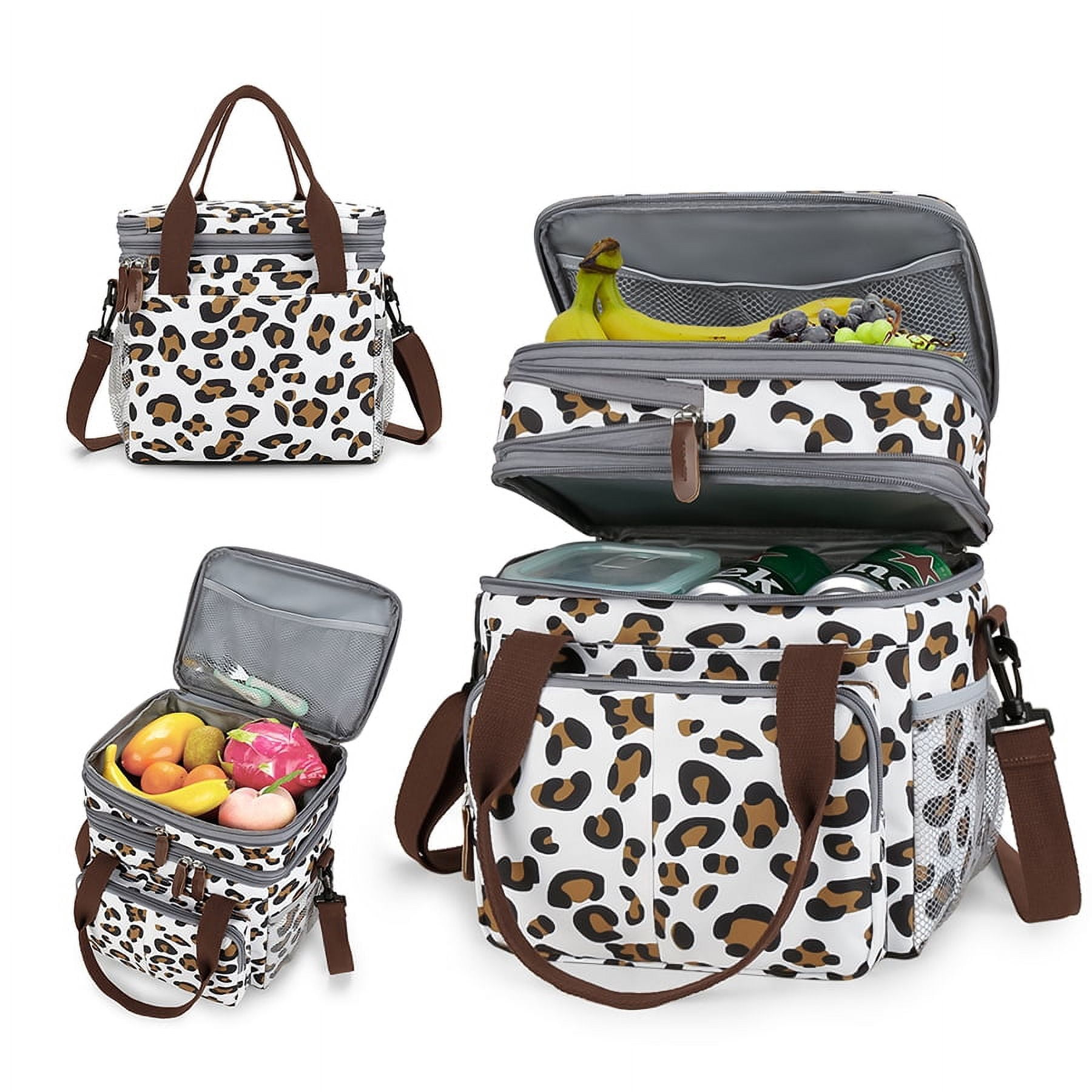 Lunch Bag for Women Men Double Deck Expandable Lunch Box,Large Lunch Bags,Leakproof Lunch Box Cooler Bag