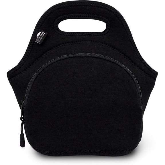 Lunch Bags For Women & Lunch Boxes For Insulated Lunch Box Extra Thick Neoprene, Soft Feel, Stitching, Outside Pocket, Washable (M) Black