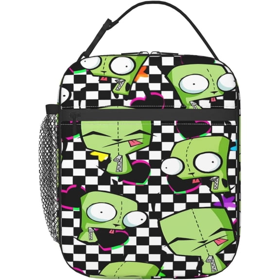 Lunch Bags Invader Anime Zim Insulated Lunch Tote Reusable Portable Lunch Box for Outdoor Office Picnic 10 X 4 X 8 in