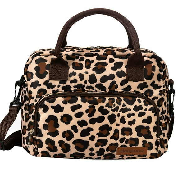 Lunch Bags for Women, Insulated Lunch Bag with Shoulder Strap, Waterproof Lunch Tote, Fashion Floral Lunch Box for Women Dual Zippers Wide Open Lunch Tote Bag for Work School Outdoor